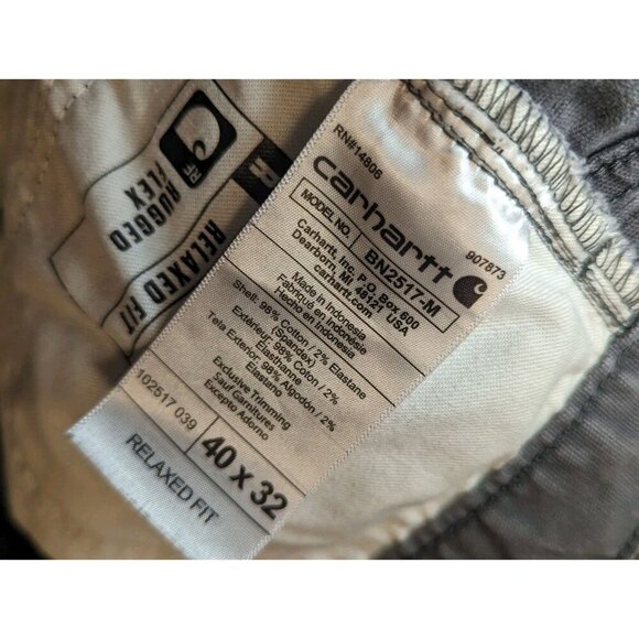 Carhartt Relaxed Fit Pants Men’s Sz 40x32 Charol Gray Rugged Flex Cotton 5pocket - Picture 12 of 16